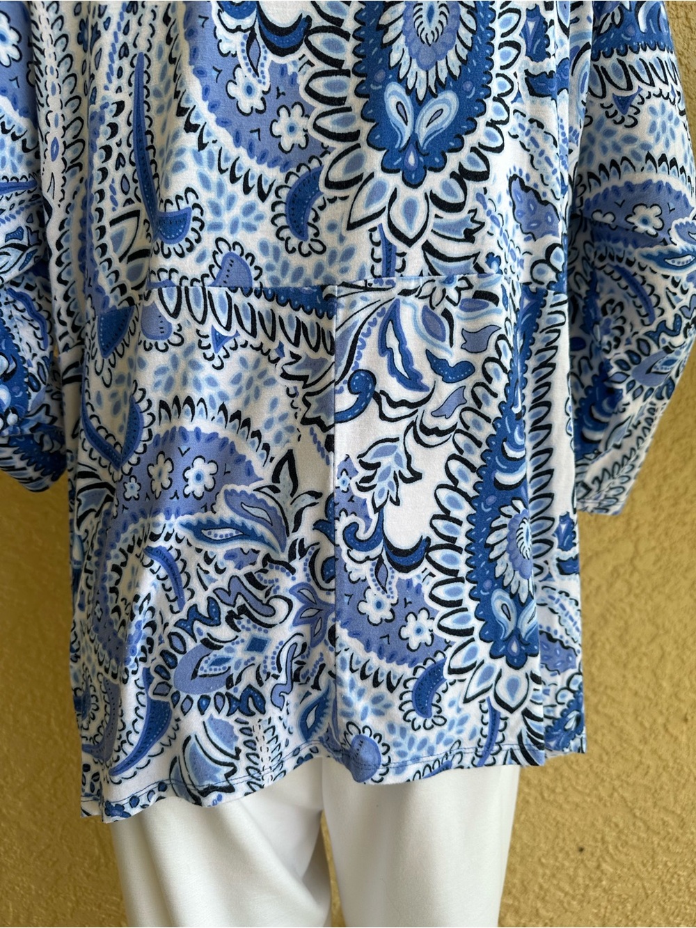 Ruby Rd blue and white paisley print tunic top - Picture 7 of 8